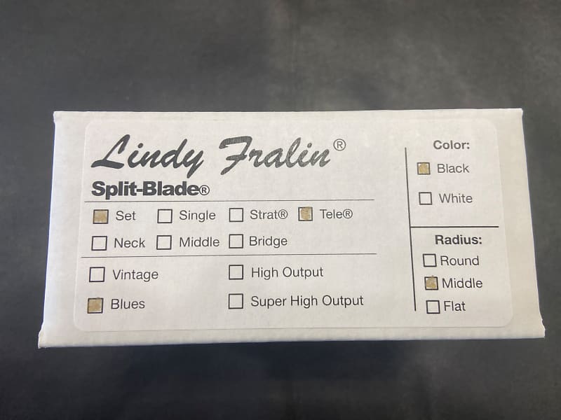 Lindy Fralin Split Blade Pickup Set for Tele Black. Middle Radius