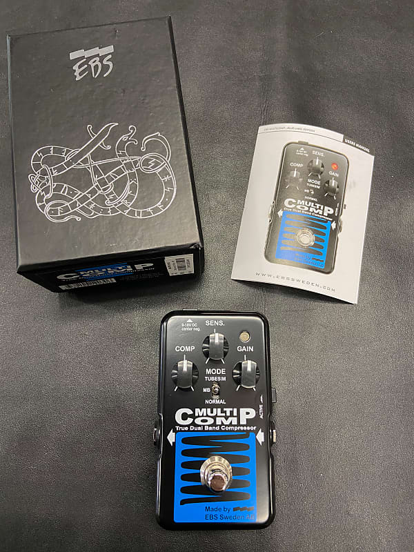 EBS MultiComp Blue Label True Dual Band Compressor Pedal New!