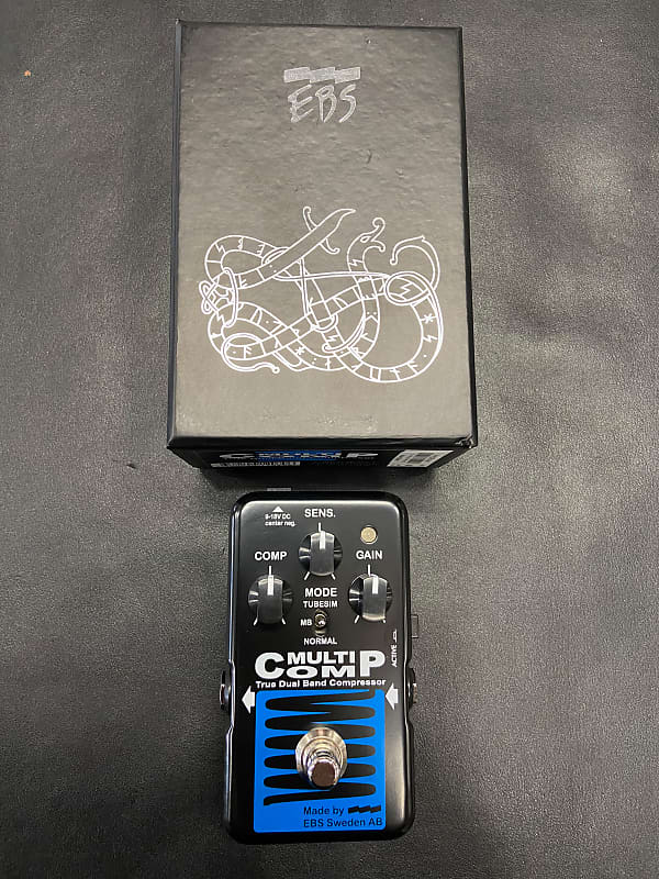 EBS MultiComp Blue Label True Dual Band Compressor Pedal New!