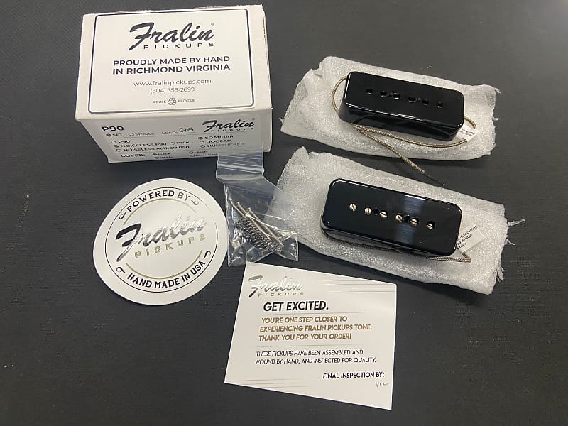 Lindy Fralin Hum Cancelling P90 Soapbar Pickup set Black. New!