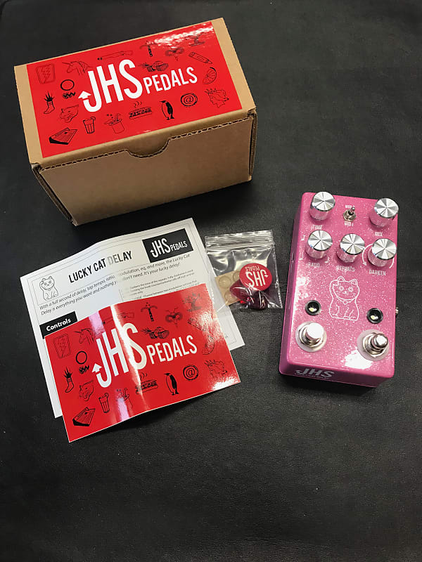 JHS Lucky Cat Delay Pedal Pink Tap Tempo New! | Murphy's Music