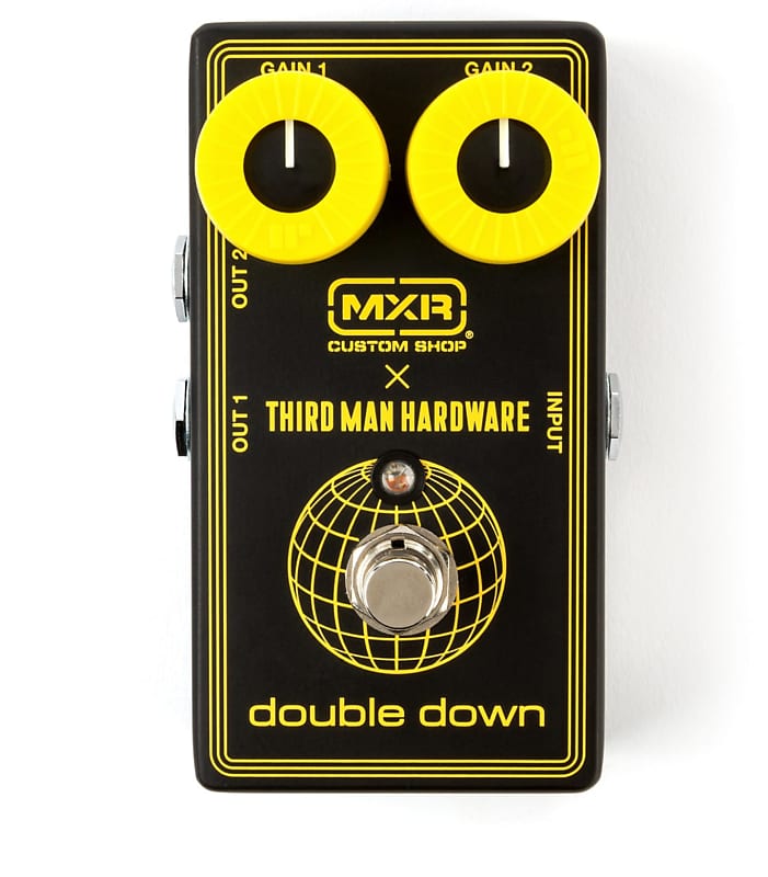 MXR CSP042 Third Man Hardware Double Down Boost Pedal Black w/yellow knob  covers. New!