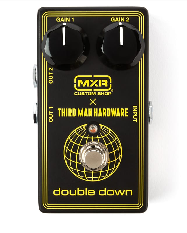 MXR CSP042 Third Man Hardware Double Down Boost Pedal Black w/yellow knob  covers. New!