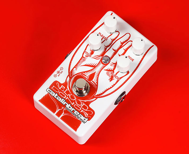 Catalinbread Blood Donor Limited Edition Fuzz Pedal 2023 - White / Red Hand