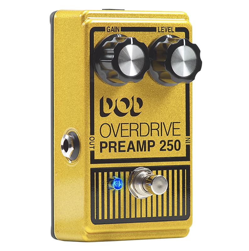 DOD Overdrive Preamp 250 Reissue boost pedal -LM741 Op Amp 2023 - Bullion  Gold. New!