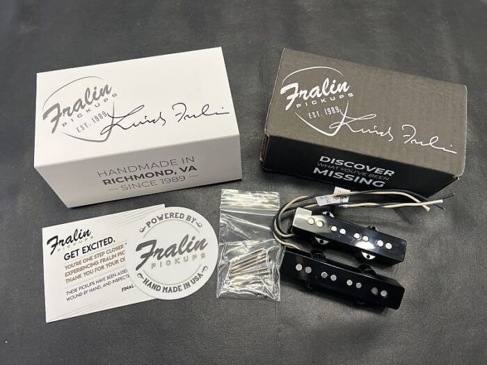 Lindy Fralin Split Jazz Bass Pickups Set Black 4 String- New!